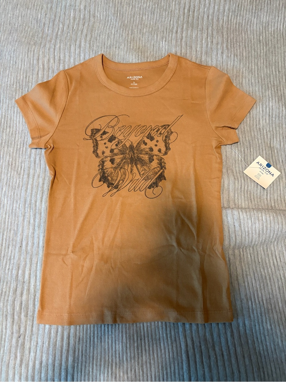 NWT JCPenney Arizona Butterfly Graphic Ribbed Baby Tee